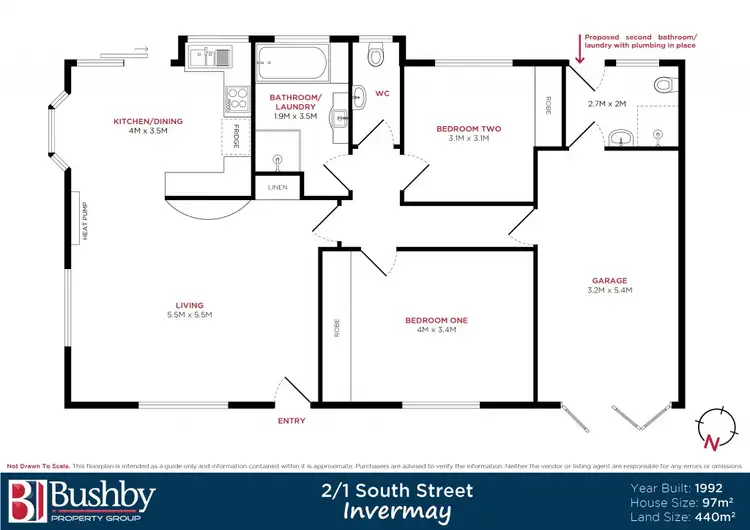 Floorplan of Homely unit listing, 2/1 South Street, Invermay TAS 7248