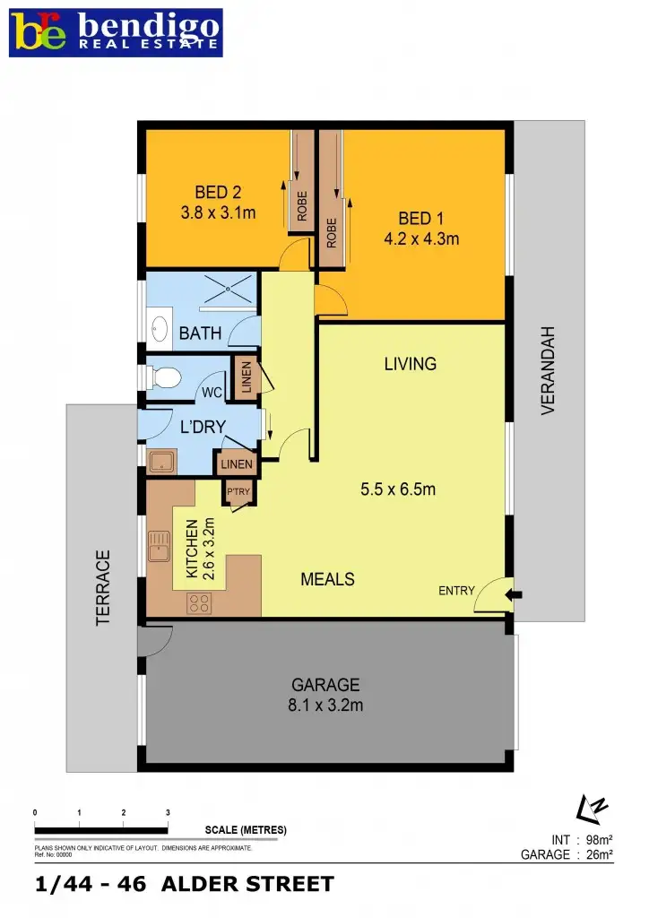 Floorplan of Homely house listing, 1/44 - 46 Alder Street, Golden Square VIC 3555