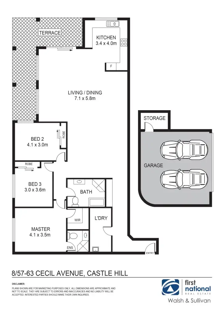 Floorplan of Homely apartment listing, 8/57-63 Cecil Avenue, Castle Hill NSW 2154