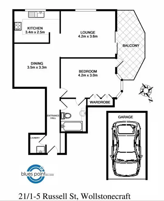 Floorplan of Homely apartment listing, 21/1-5 Russell Street, Wollstonecraft NSW 2065