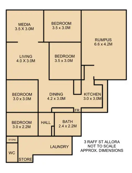 Floorplan of Homely house listing, 3 Raff Street, Allora QLD 4362