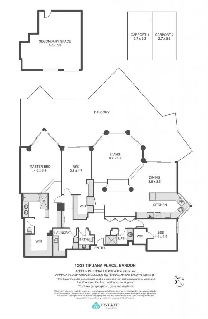 Floorplan of Homely apartment listing, 12/32 Tipuana Place, Bardon QLD 4065