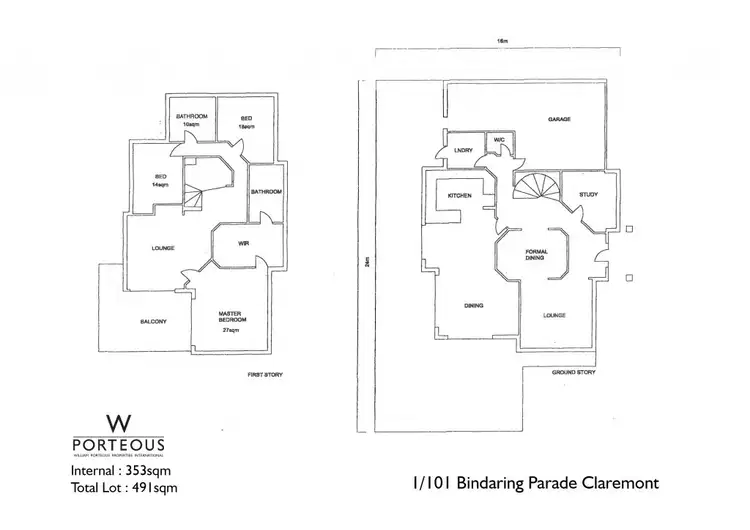 Floorplan of Homely townhouse listing, 1/101 Bindaring Parade, Claremont WA 6010