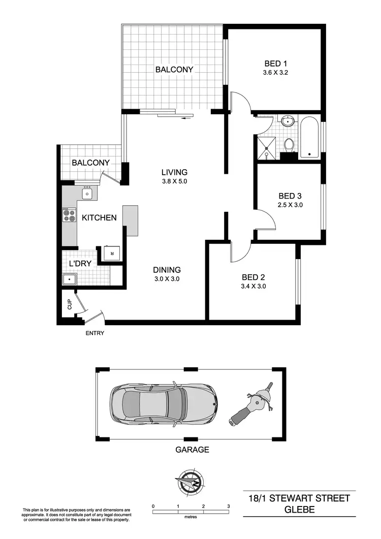 Floorplan of Homely apartment listing, 18/1 Stewart Street, Glebe NSW 2037