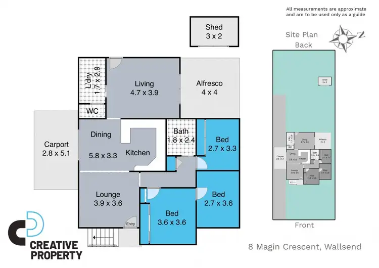 Floorplan of Homely house listing, 8 Magin Crescent, Wallsend NSW 2287