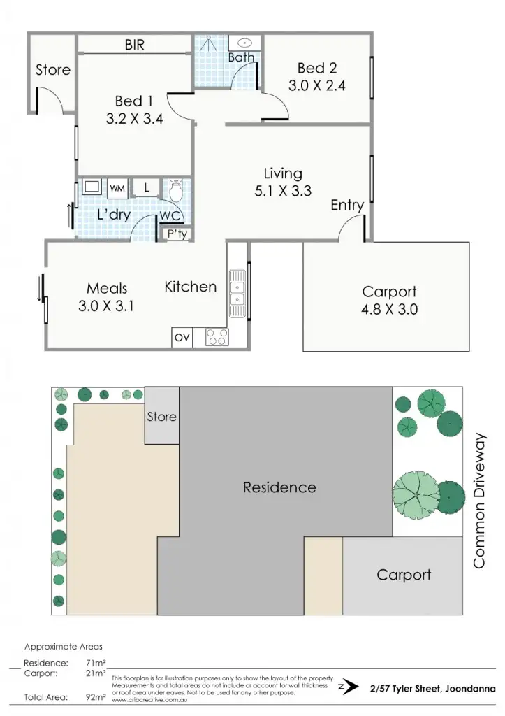 Floorplan of Homely villa listing, 2/57 Tyler Street, Joondanna WA 6060