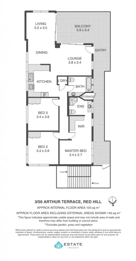 Floorplan of Homely apartment listing, 3/56 Arthur Terrace, Red Hill QLD 4059