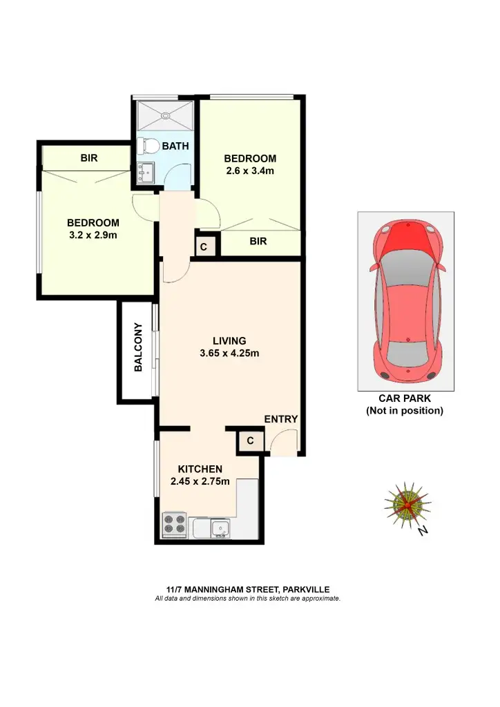 Floorplan of Homely apartment listing, 11/7 Manningham Street, Parkville VIC 3052