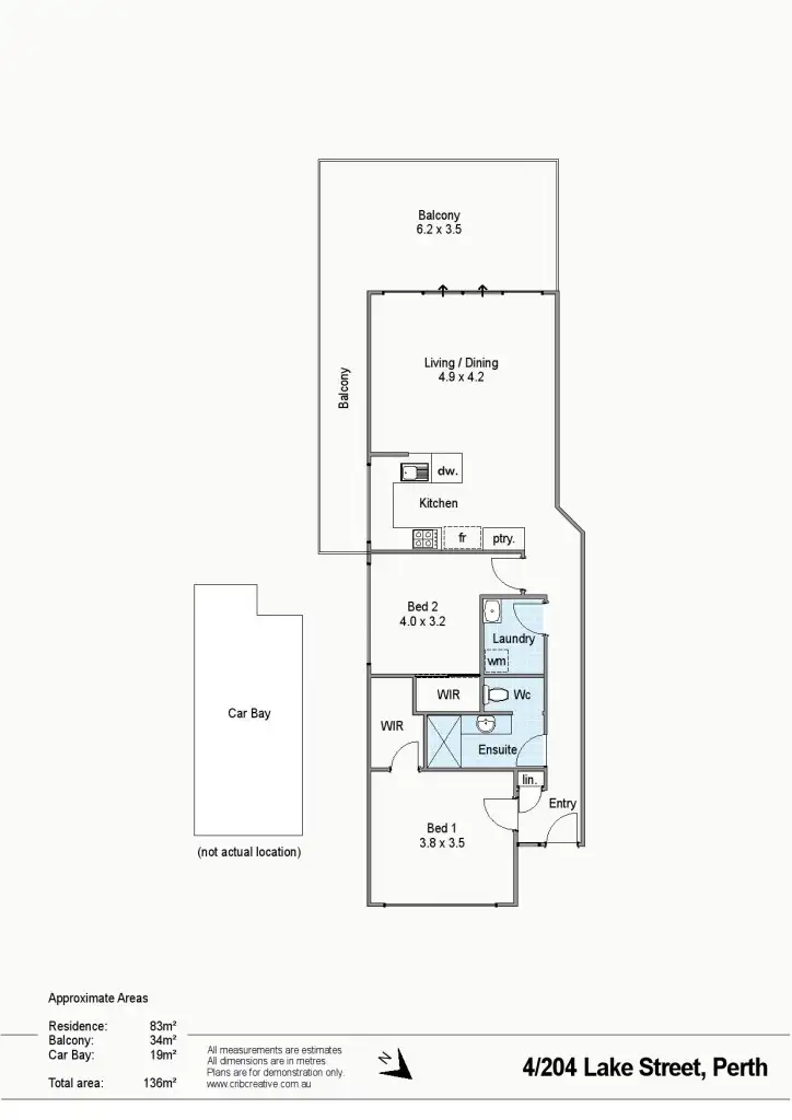 Floorplan of Homely apartment listing, 4/204 Lake Street, Perth WA 6000