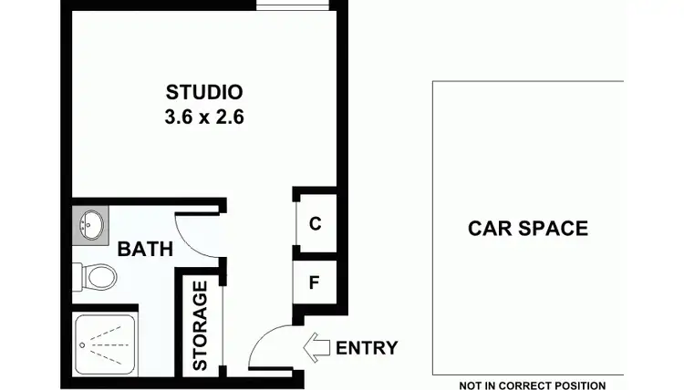 Floorplan of Homely studio listing, 1128/572 St Kilda Road, Melbourne VIC 3004