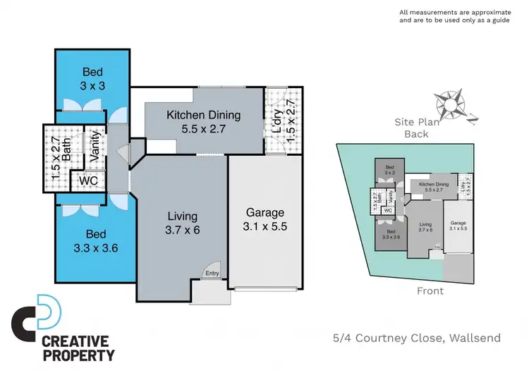 Floorplan of Homely townhouse listing, 5/4 Courtney Close, Wallsend NSW 2287