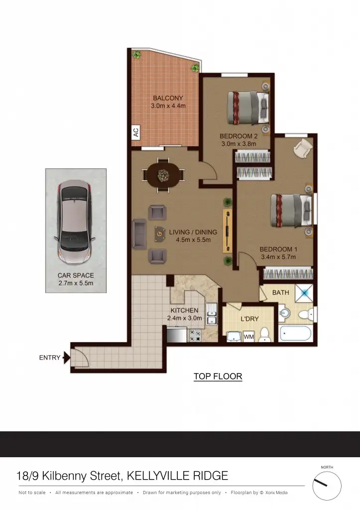 Floorplan of Homely apartment listing, 18/9 Kilbenny street, Kellyville Ridge NSW 2155