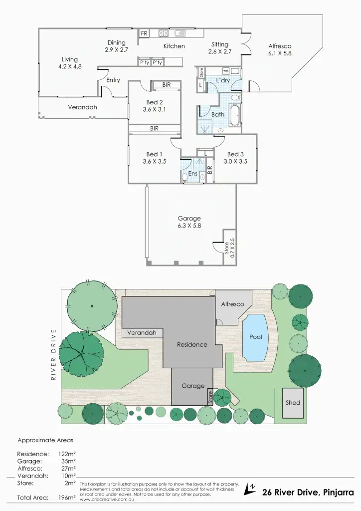 Floorplan of Homely house listing, 26 River Drive, Pinjarra WA 6208