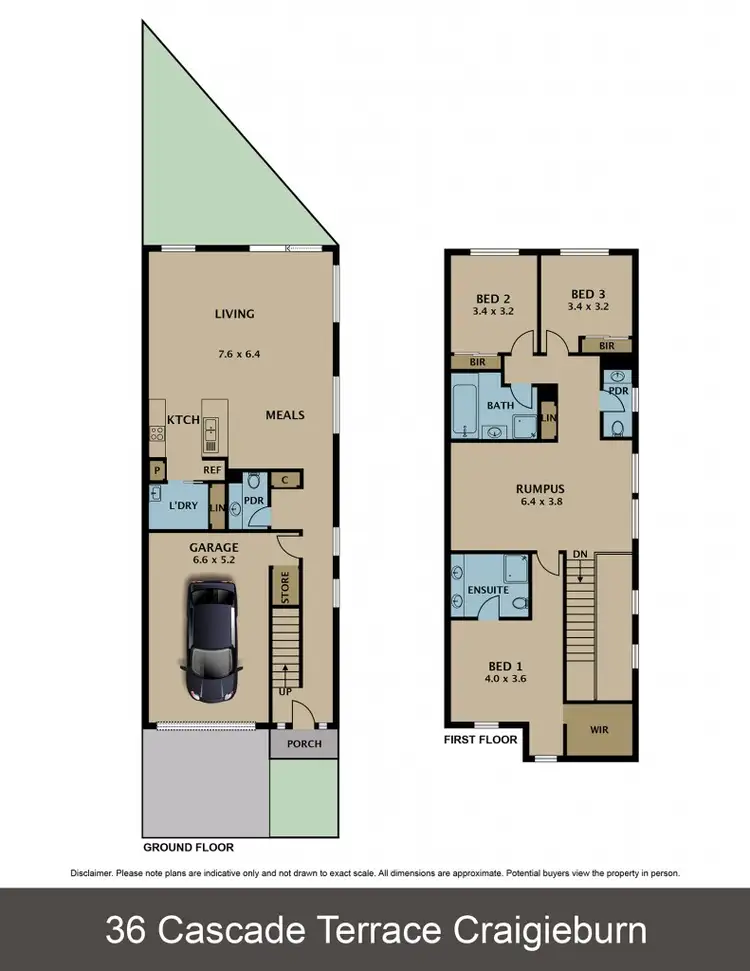 Floorplan of Homely townhouse listing, 36 Cascade Terrace, Craigieburn VIC 3064