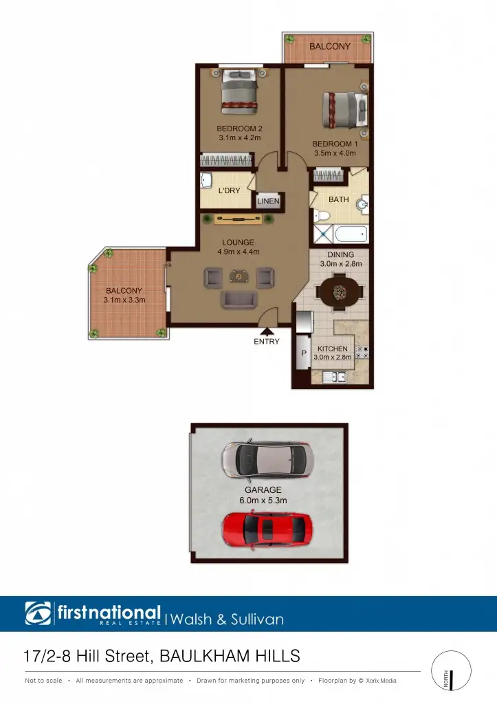 Floorplan of Homely apartment listing, 17/2-8 Hill Street, Baulkham Hills NSW 2153