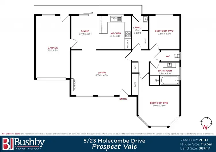 Floorplan of Homely unit listing, 5/23 Molecombe Drive, Prospect Vale TAS 7250