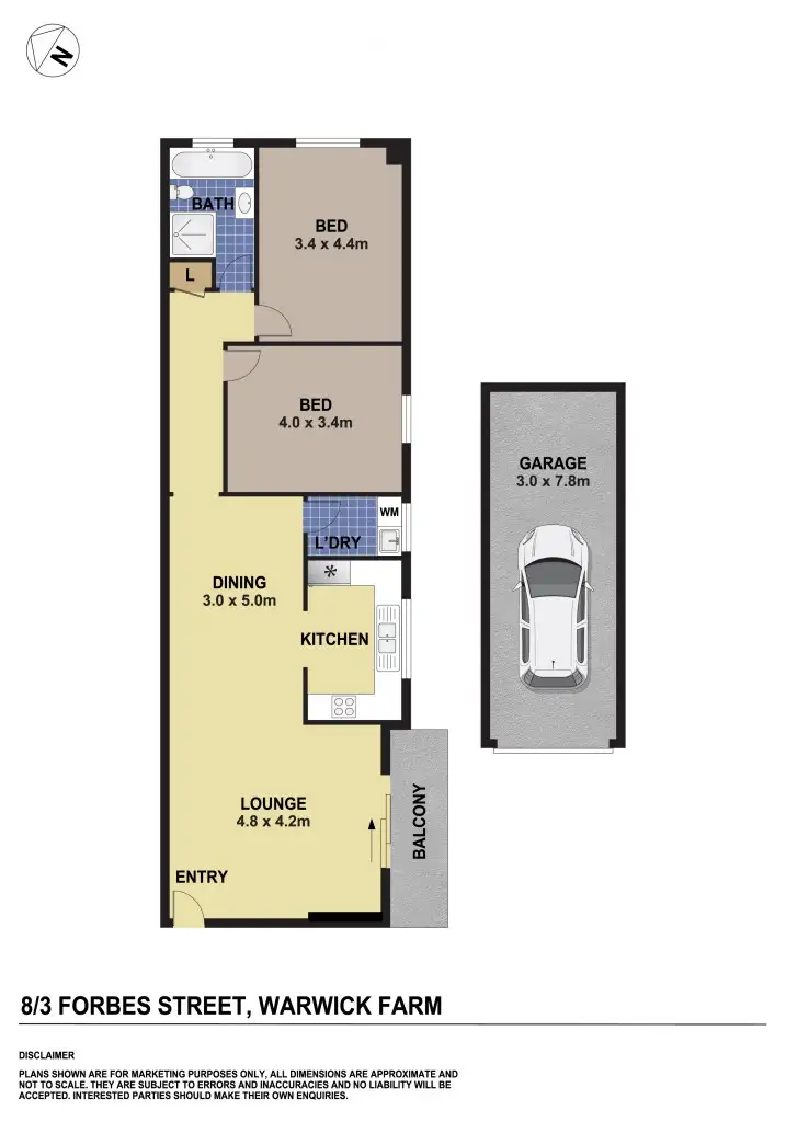 Floorplan of Homely unit listing, 8/3 Forbes Street, Warwick Farm NSW 2170