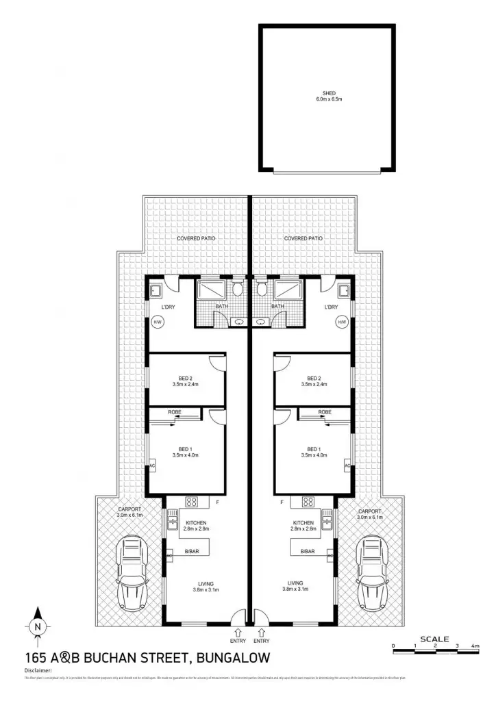 Floorplan of Homely semi-detached listing, 165 Buchan Street, Bungalow QLD 4870