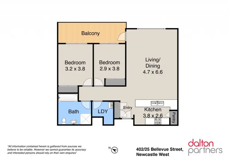 Floorplan of Homely apartment listing, 402/25 Bellevue Street, Newcastle West NSW 2302