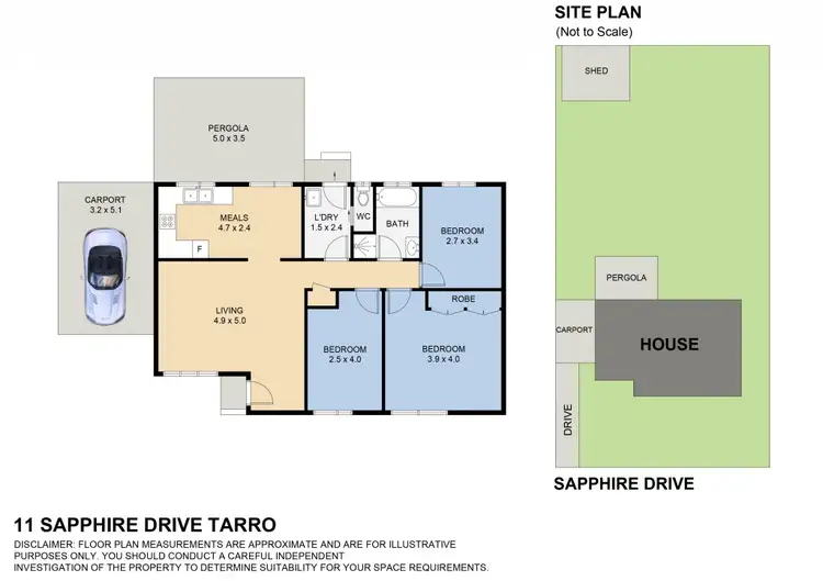 Floorplan of Homely house listing, 11 Sapphire Drive, Tarro NSW 2322