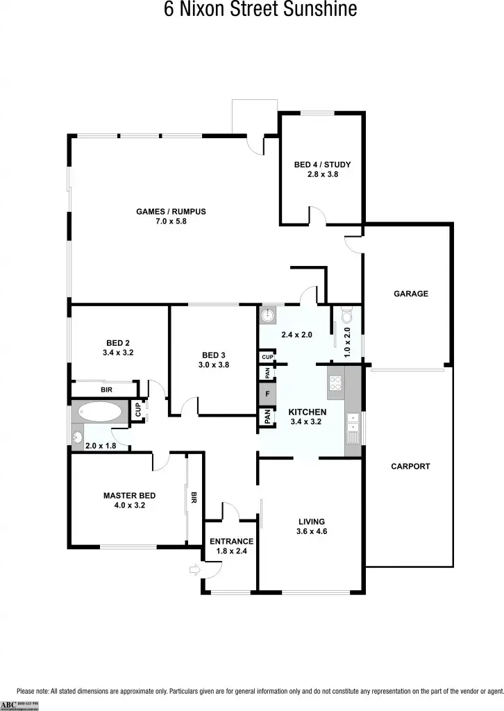 Floorplan of Homely house listing, 6 Nixon Street, Sunshine VIC 3020