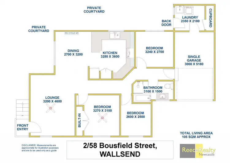 Floorplan of Homely house listing, 2/58 Bousfield Street, Wallsend NSW 2287