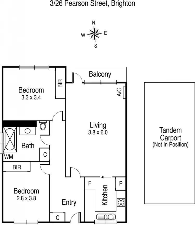 Floorplan of Homely apartment listing, 3/26 Pearson Street, Brighton VIC 3186