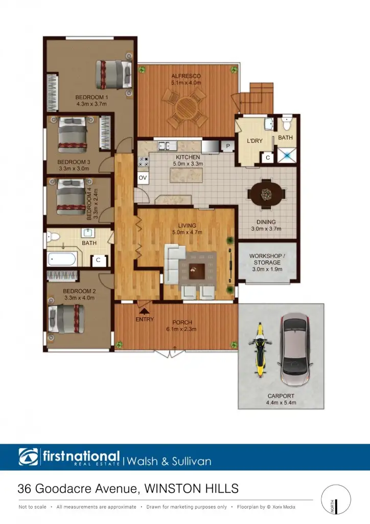 Floorplan of Homely house listing, 36 Goodacre Avenue, Winston Hills NSW 2153