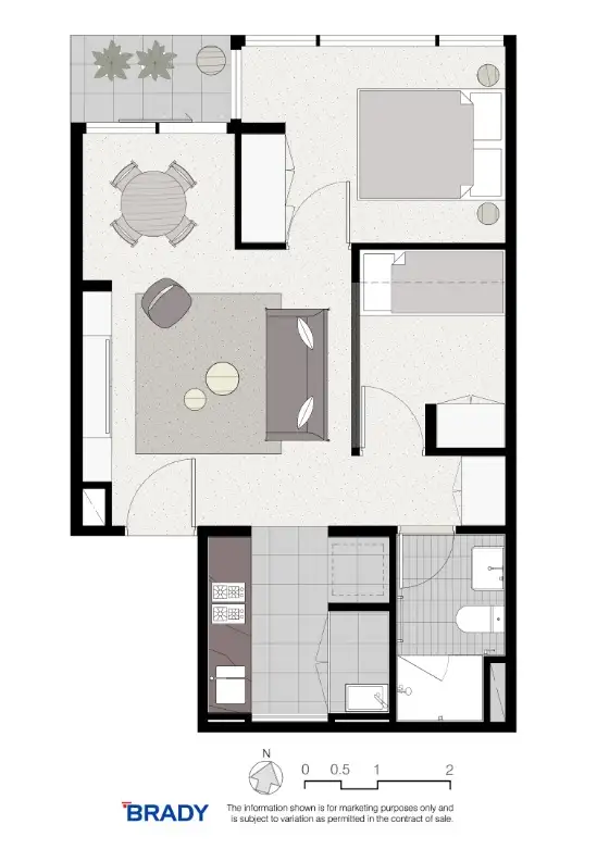 Floorplan of Homely apartment listing, 4912/500 Elizabeth Street, Melbourne VIC 3000