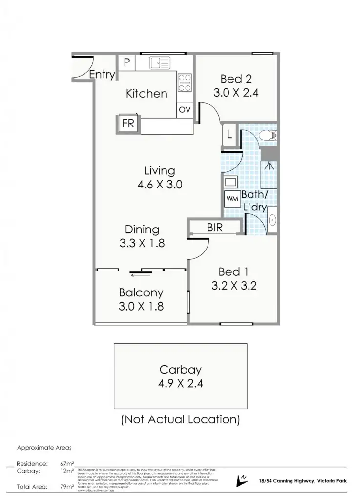 Floorplan of Homely apartment listing, 18/54 Canning Hwy, Victoria Park WA 6100
