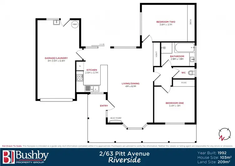 Floorplan of Homely unit listing, 2/63 Pitt Avenue, Riverside TAS 7250