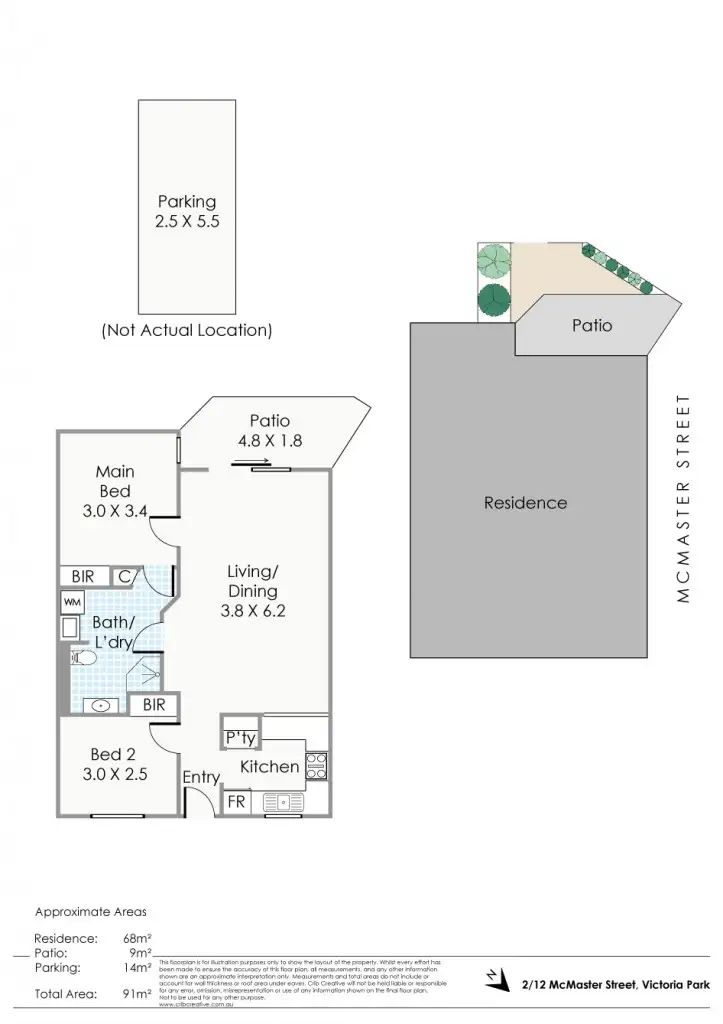 Floorplan of Homely apartment listing, 2/12 McMaster Street, Victoria Park WA 6100