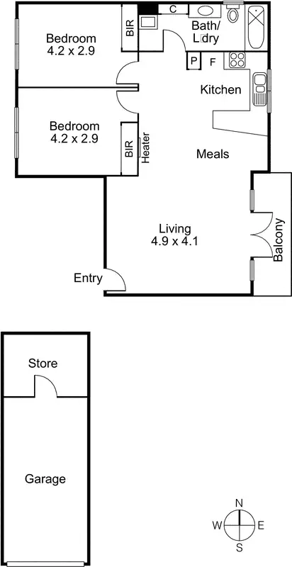 Floorplan of Homely unit listing, 10/55 York Street, Fitzroy North VIC 3068