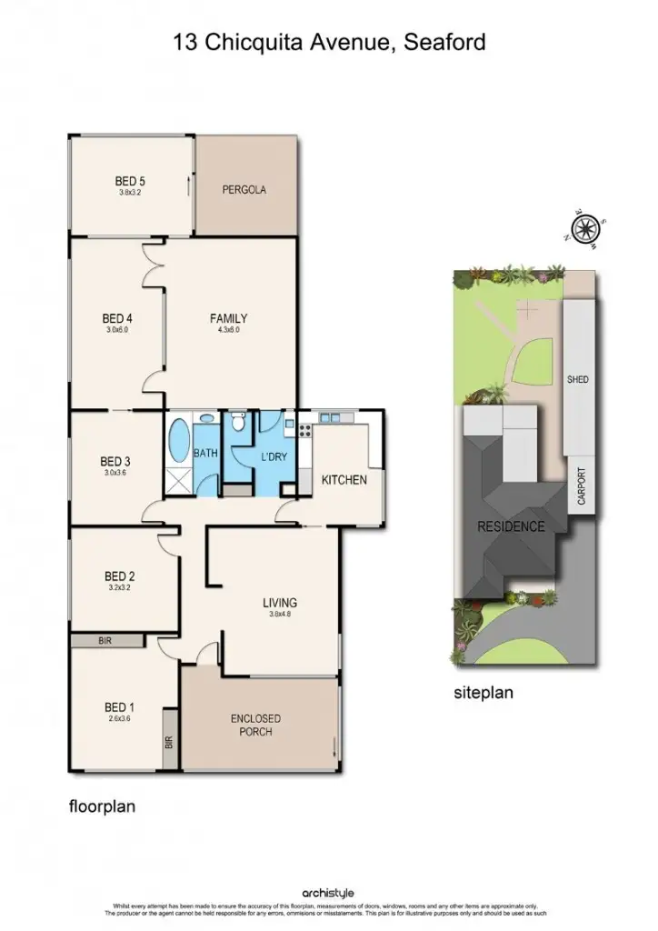 Floorplan of Homely house listing, 13 Chicquita Avenue, Seaford VIC 3198