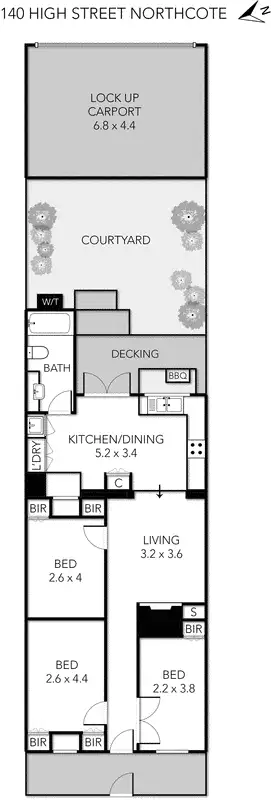 Floorplan of Homely house listing, 140 High Street, Northcote VIC 3070