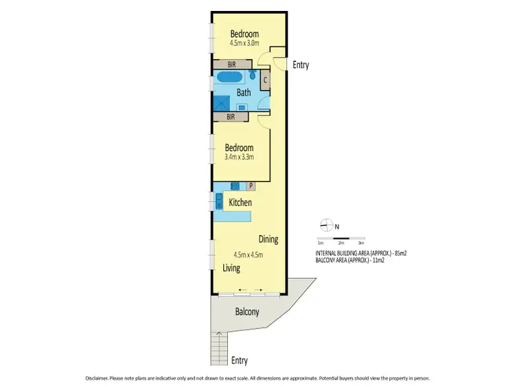 Floorplan of Homely apartment listing, 3/36 Gladstone Street, Moonee Ponds VIC 3039