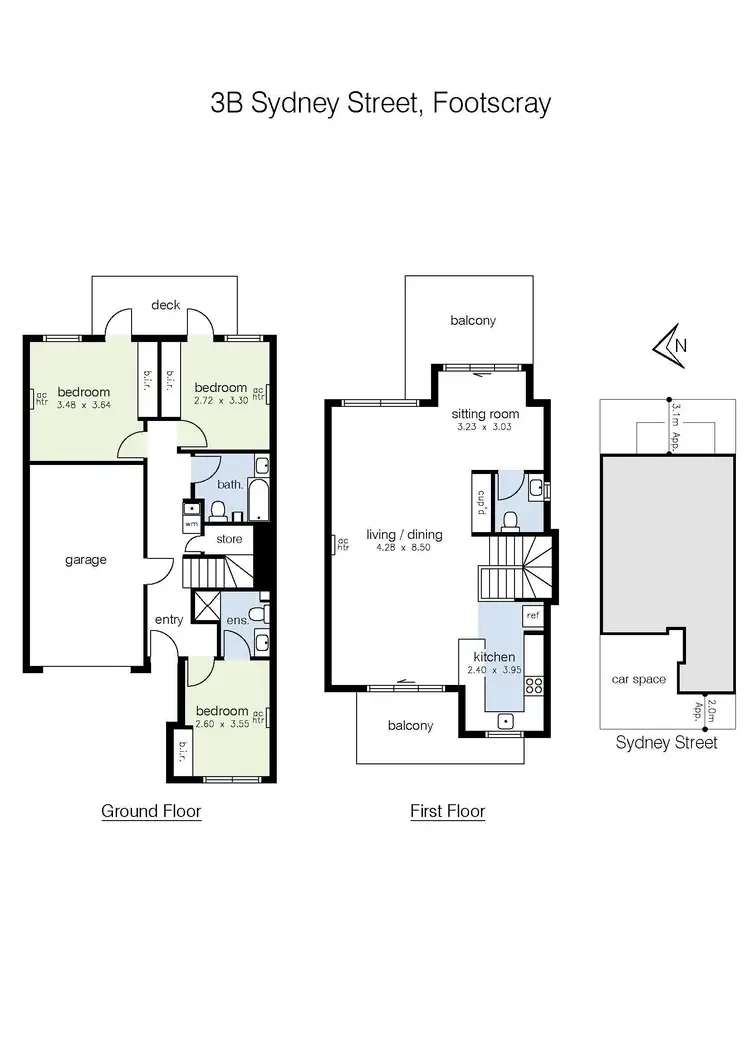 Floorplan of Homely townhouse listing, 3B Sydney Street, Footscray VIC 3011
