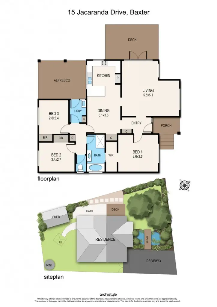 Floorplan of Homely house listing, 15 Jacaranda Drive, Baxter VIC 3911