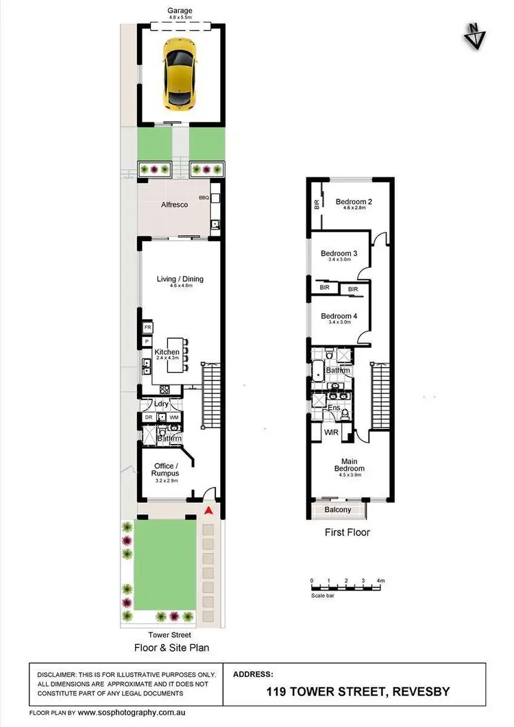Floorplan of Homely semi-detached listing, 119A Tower Street, Panania NSW 2213