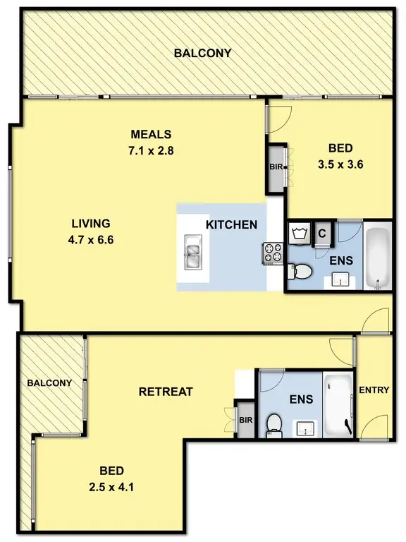 Floorplan of Homely apartment listing, 253-255/100 The Esplanade, Torquay VIC 3228
