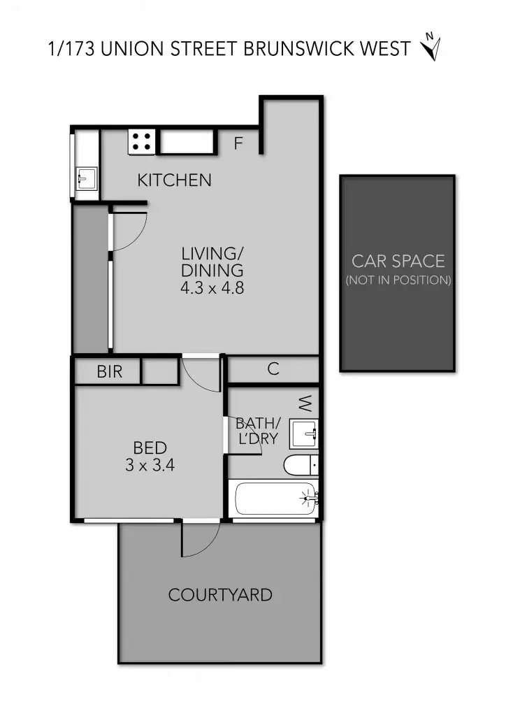 Floorplan of Homely house listing, 1/173 Union Street, Brunswick West VIC 3055