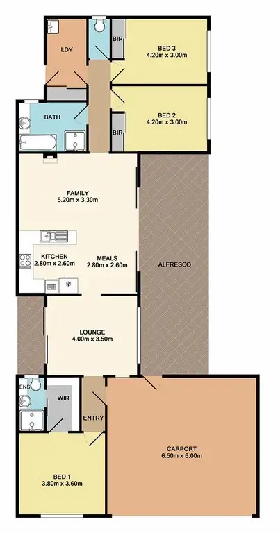 Floorplan of Homely house listing, 3 Crystal Close, Whittlesea VIC 3757