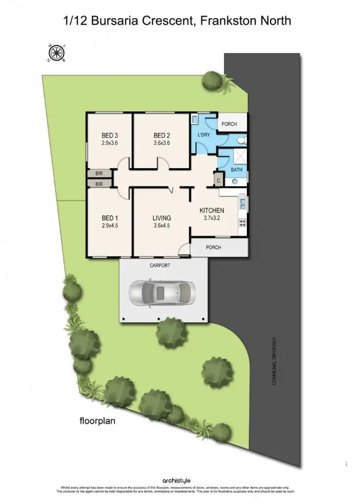 Floorplan of Homely house listing, 1/12 Bursaria Crescent, Frankston North VIC 3200