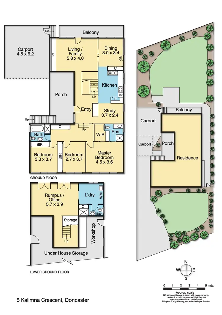 Floorplan of Homely house listing, 5 Kalimna Crescent, Doncaster VIC 3108