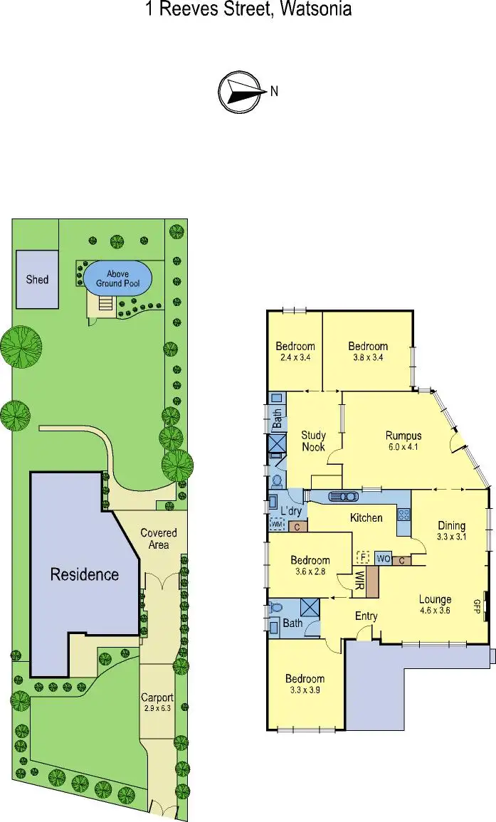 Floorplan of Homely house listing, 1 Reeves Street, Watsonia VIC 3087