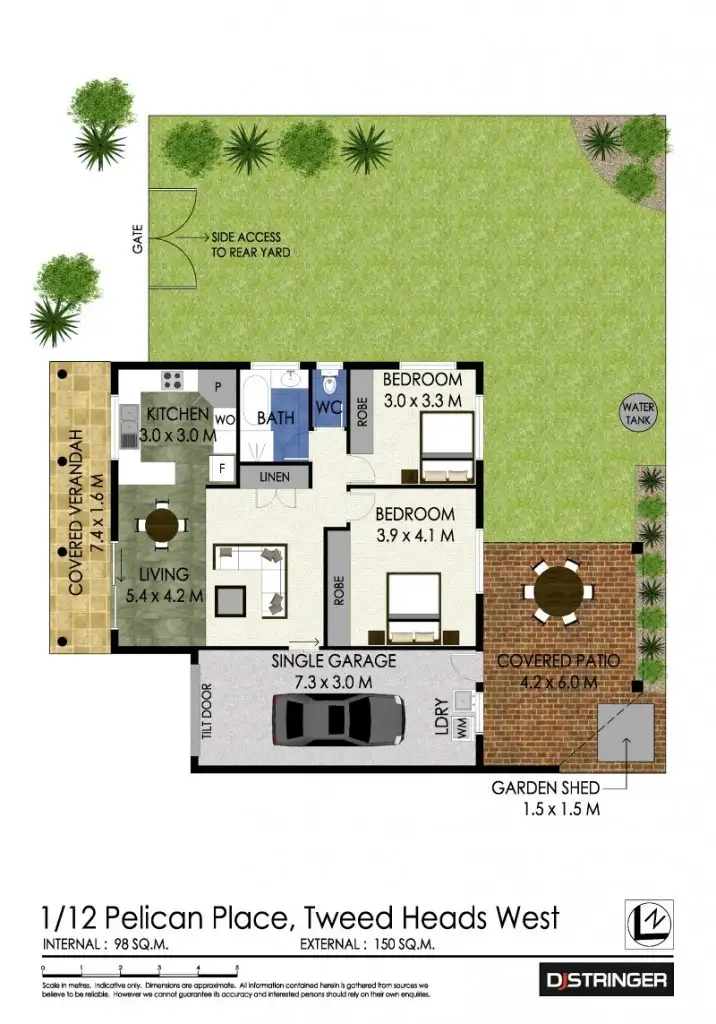 Floorplan of Homely semi-detached listing, 1/12 Pelican Place, Tweed Heads West NSW 2485