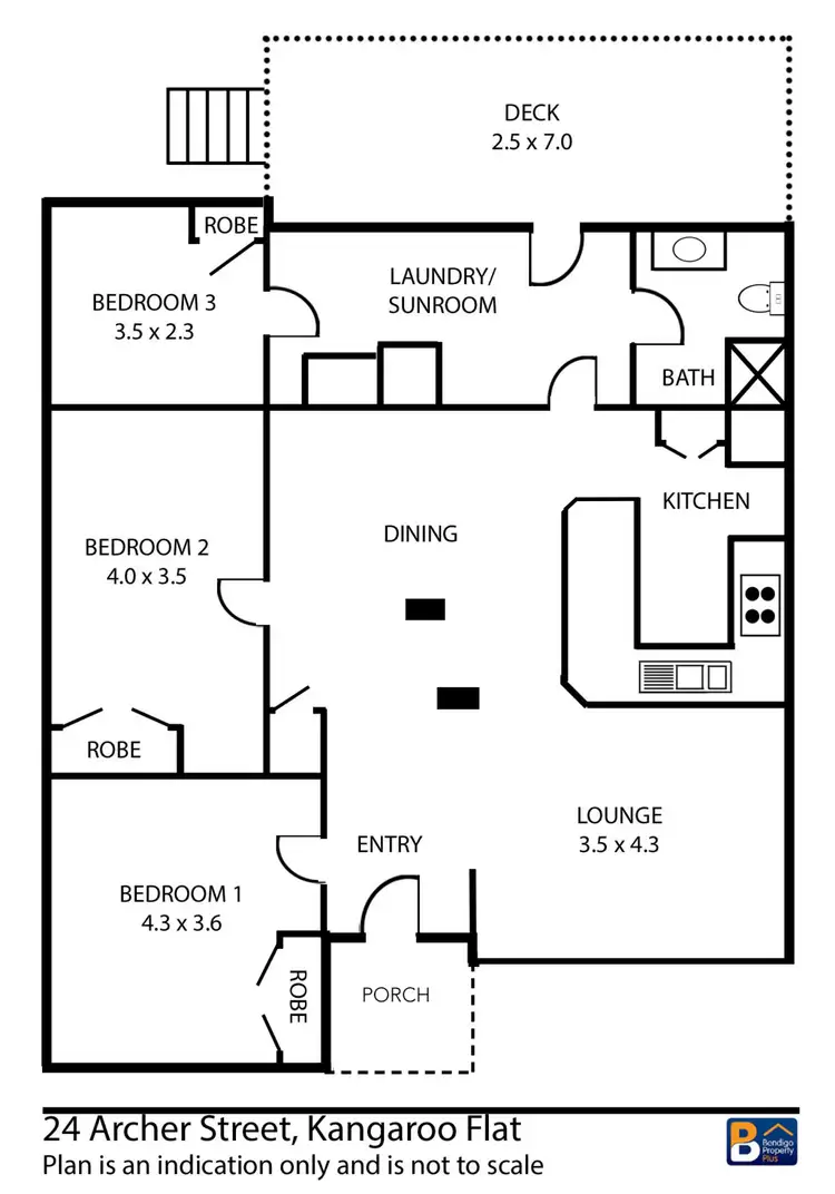 Floorplan of Homely house listing, 24 Archer Street, Kangaroo Flat VIC 3555