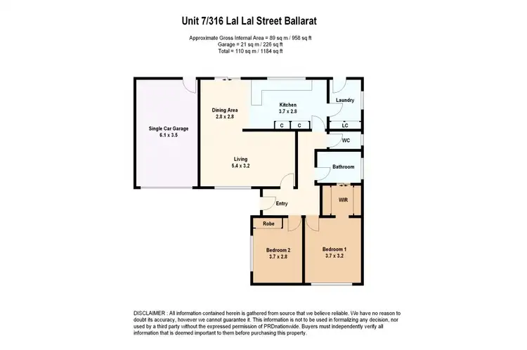 Floorplan of Homely townhouse listing, 7/316 Lal Lal Street, Ballarat VIC 3350