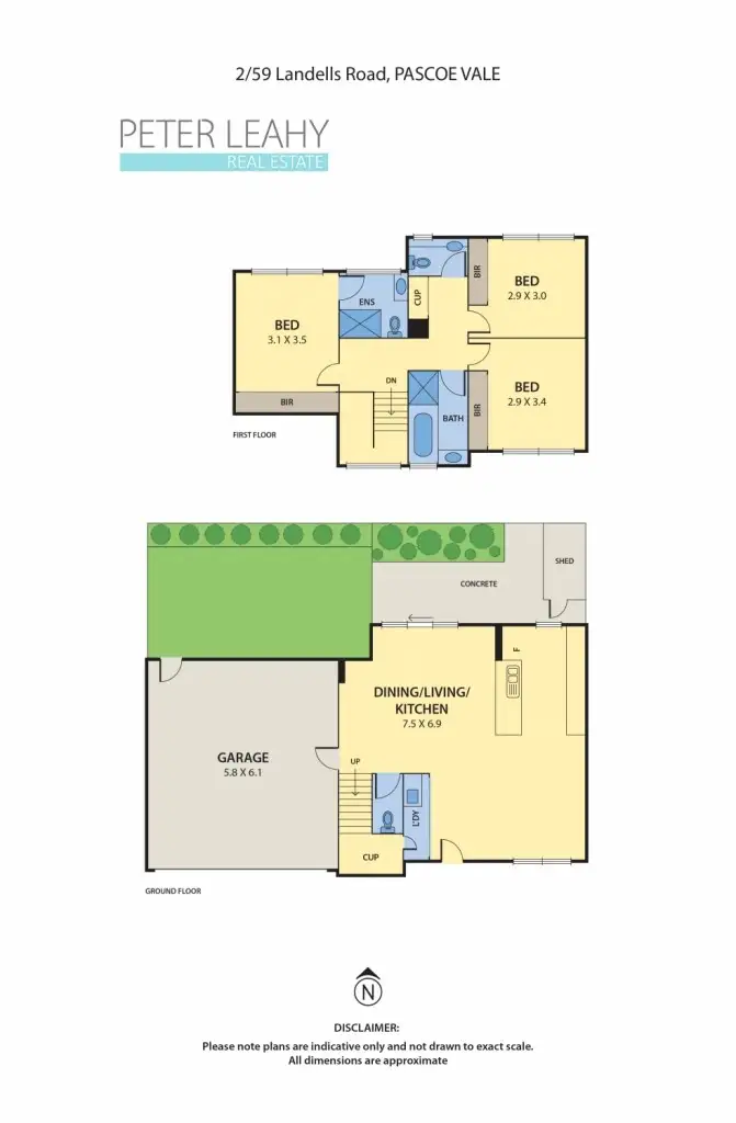 Floorplan of Homely townhouse listing, 2/59 Landells Rd, Pascoe Vale VIC 3044