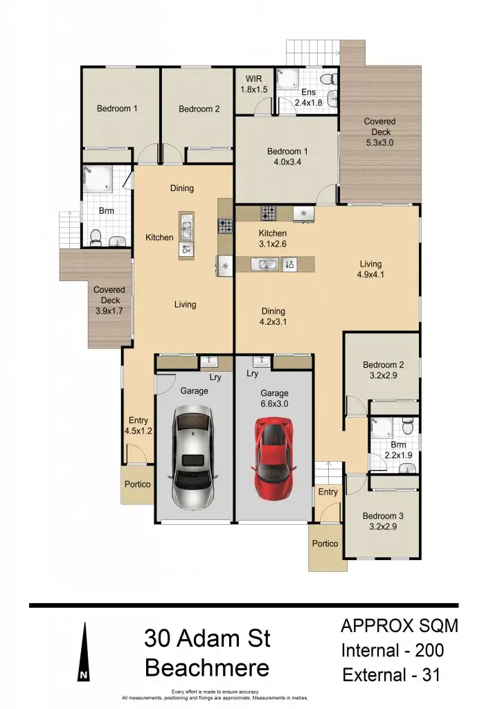 Floorplan of Homely semi-detached listing, 30 Adam Street, Beachmere QLD 4510